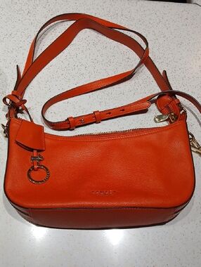 RADLEY LONDON Orange Leather Crossbody with Gold Hardware